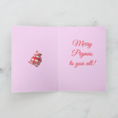 Funny Festive Pigs in Blankets Christmas Animal Lo カード (内部)