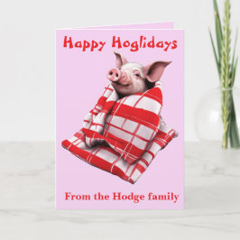 Funny Festive Pigs in Blankets Christmas Animal Lo カード