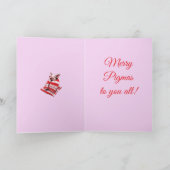 Funny Festive Pigs in Blankets Christmas Animal Lo カード (内部)