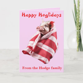 Funny Festive Pigs in Blankets Christmas Animal Lo カード