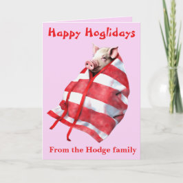Funny Festive Pigs in Blankets Christmas Animal Lo カード