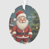 Funny Festive Santa Ho Ho! Christmas Acrylic オーナメント (正面)