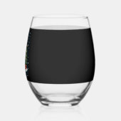 Funny Festive Sunglasses Dog with Christmas Tree C ステムなしワイングラス (左)