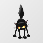 Funny Fierce Black Cat Cartoon ウィンドウサイン (シート)