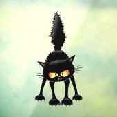 Funny Fierce Black Cat Cartoon ウィンドウサイン (シート3)