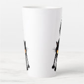 Funny Fierce Black Cat Cartoon  カフェラテマグ (正面)