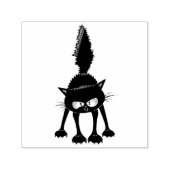 Funny Fierce Black Cat Cartoon  セルフインキングスタンプ (デザイン)