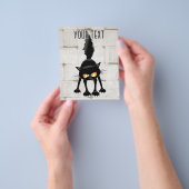 Funny Fierce Black Cat Cartoon  チラシ (手)