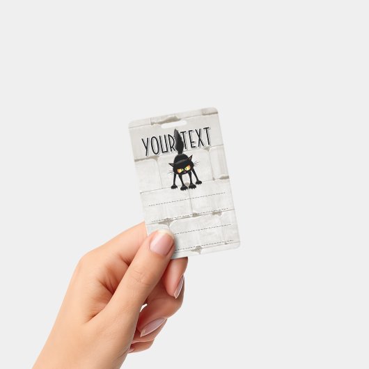 Funny Fierce Black Cat Cartoon バッジ (手持ち)