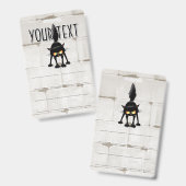 Funny Fierce Black Cat Cartoon  バッジ (正面＆裏面)