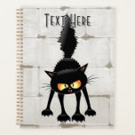 Funny Fierce Black Cat Cartoon  プランナー手帳<br><div class="desc">Funny Fierce Black Cat Cartoon Character looking menacing. Original Vector Art Design © BluedarkArt TheChameleonArt.</div>