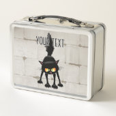 Funny Fierce Black Cat Cartoon  メタルランチボックス (裏面)