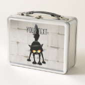 Funny Fierce Black Cat Cartoon  メタルランチボックス (正面)