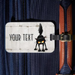 Funny Fierce Black Cat Cartoon  ラゲッジタグ<br><div class="desc">Funny Fierce Black Cat Cartoon Character looking menacing. Original Vector Art Design © BluedarkArt TheChameleonArt.</div>