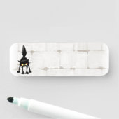 Funny Fierce Black Cat Cartoon 名札 (インサイチュ)