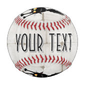 Funny Fierce Black Cat Cartoon 野球ボール (裏面)