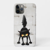 Funny Fierce Black Cat Cartoon  Case-Mate iPhoneケース (裏)