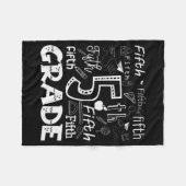 Funny Fifth Grade Doodle Tygraphy Birthday Design  フリースブランケット (正面(横))