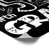 Funny Fifth Grade Doodle Tygraphy Birthday Design  ポスター (角)