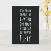 Funny Fifty 50th Birthday Cards Fiftieth Age 50 カード (黄色い花)