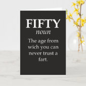 Funny Fifty Birthday Cards Joke 50th Humorous カード (黄色い花)