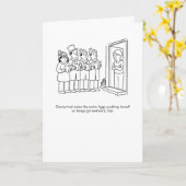 Funny Figgy Pudding Carolers Holiday カード (黄色い花)