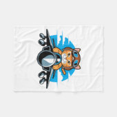 Funny Fighter Jet Cat Lot Aviation Humor For Cat L フリースブランケット (正面(横))