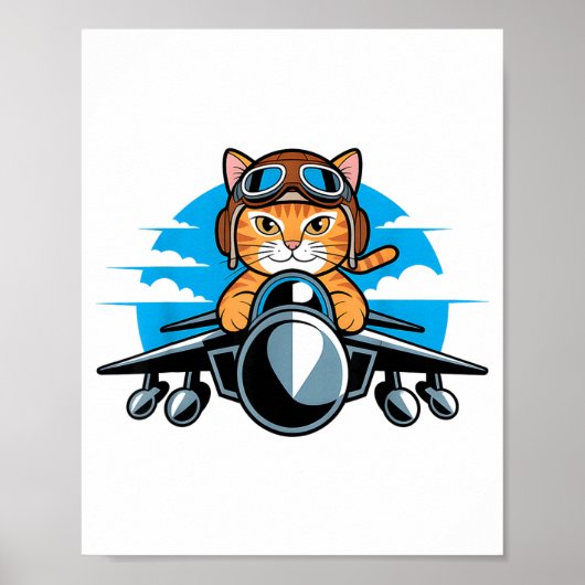 Funny Fighter Jet Cat Lot Aviation Humor For Cat L ポスター (正面)