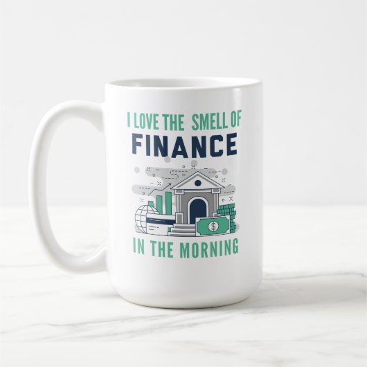 Funny Finance Mug Business Office Coworker Blue コーヒーマグカップ (左)
