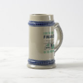 Funny Finance Mug Business Office Coworker Blue ビールジョッキ (正面右)