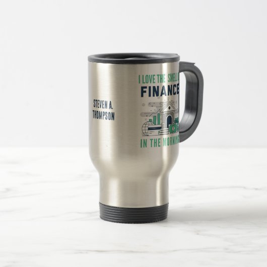 Funny Finance Travel Mug トラベルマグ (正面右)