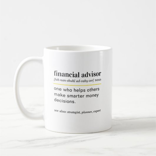 Funny Financial Advisor Definition Gift コーヒーマグカップ (左)