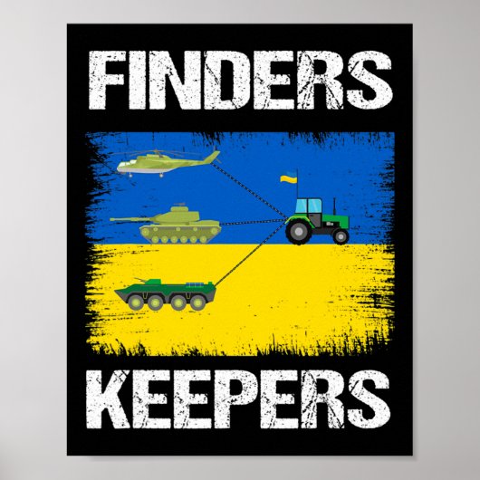 Funny Finders Keepers Farmer Tractor Tank Support  ポスター (正面)