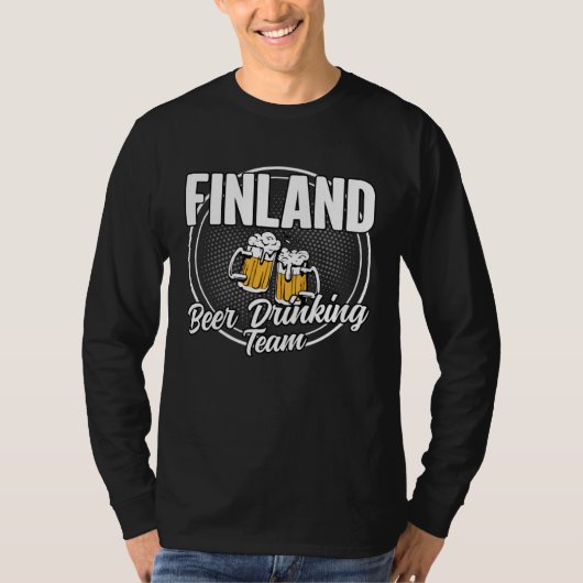 Funny Finland Squad Ale Lovers Finns Beer Drinking Tシャツ (正面)
