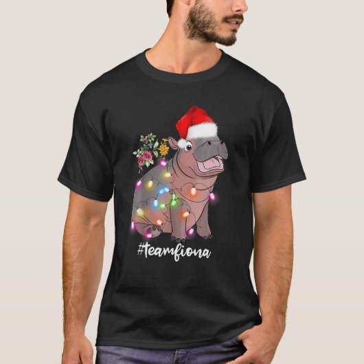 Funny Fiona The Hippo Baby Christmas Lights Tシャツ (正面)
