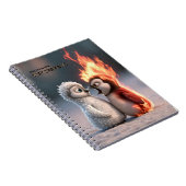 Funny Fire and Ice Penguin ノートブック (右側)