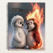 Funny Fire and Ice Penguin プランナー手帳 (正面)