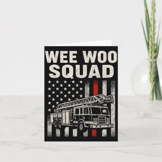 Funny Firefighter Art For Men Women Kids Fire Truc カード (正面)