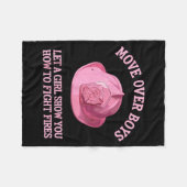 Funny Firefighter Art For Women Girls Fire Fighter フリースブランケット (正面(横))