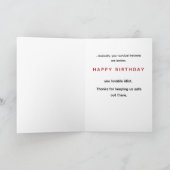 Funny Firefighter Birthday Card Coworker Dog Humor カード (内部)