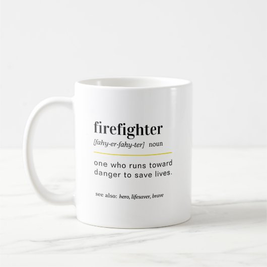 Funny Firefighter Gift Coffee Mug コーヒーマグカップ (左)