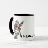 Funny Firefighter Mug Brave Idiot Donkey Joke マグカップ (正面左)