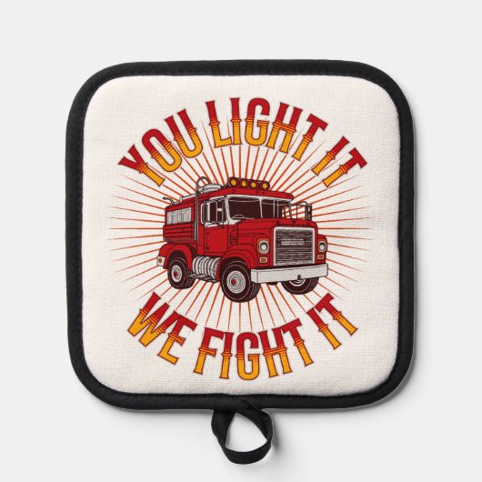 Funny Firehouse Kitchen Square 鍋敷き (正面)