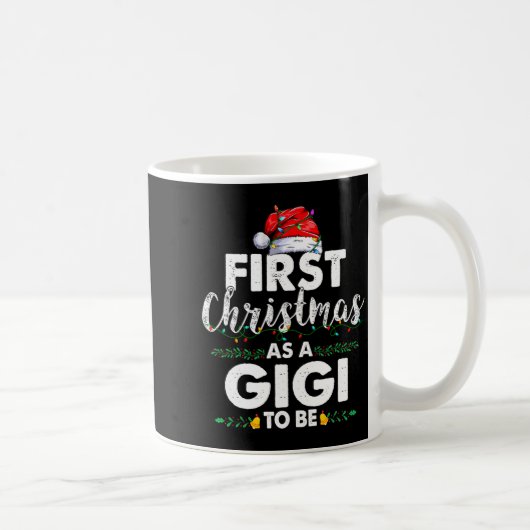 Funny First Christmas As A Gigi To Be New Gigi Xma コーヒーマグカップ (右)