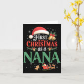 Funny First Christmas As A Nana Matching Family Xm カード (黄色い花)