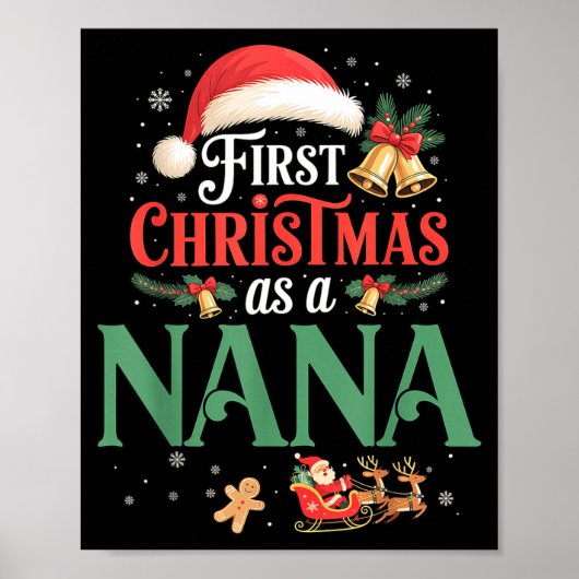 Funny First Christmas As A Nana Matching Family Xm ポスター (正面)