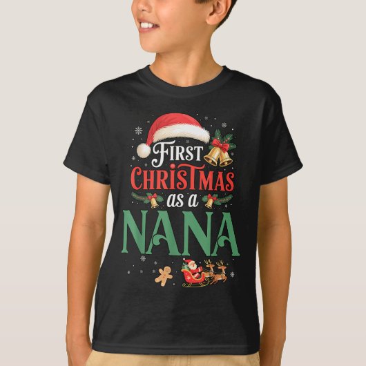 Funny First Christmas As A Nana Matching Family Xm Tシャツ (正面)