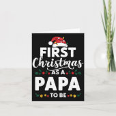 Funny First Christmas As A Papa To Be New Papa Chr カード (正面)