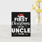 Funny First Christmas As An Uncle To Be New Uncle  カード (黄色い花)