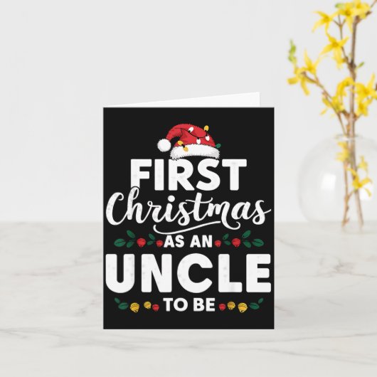 Funny First Christmas As An Uncle To Be New Uncle カード (黄色い花)